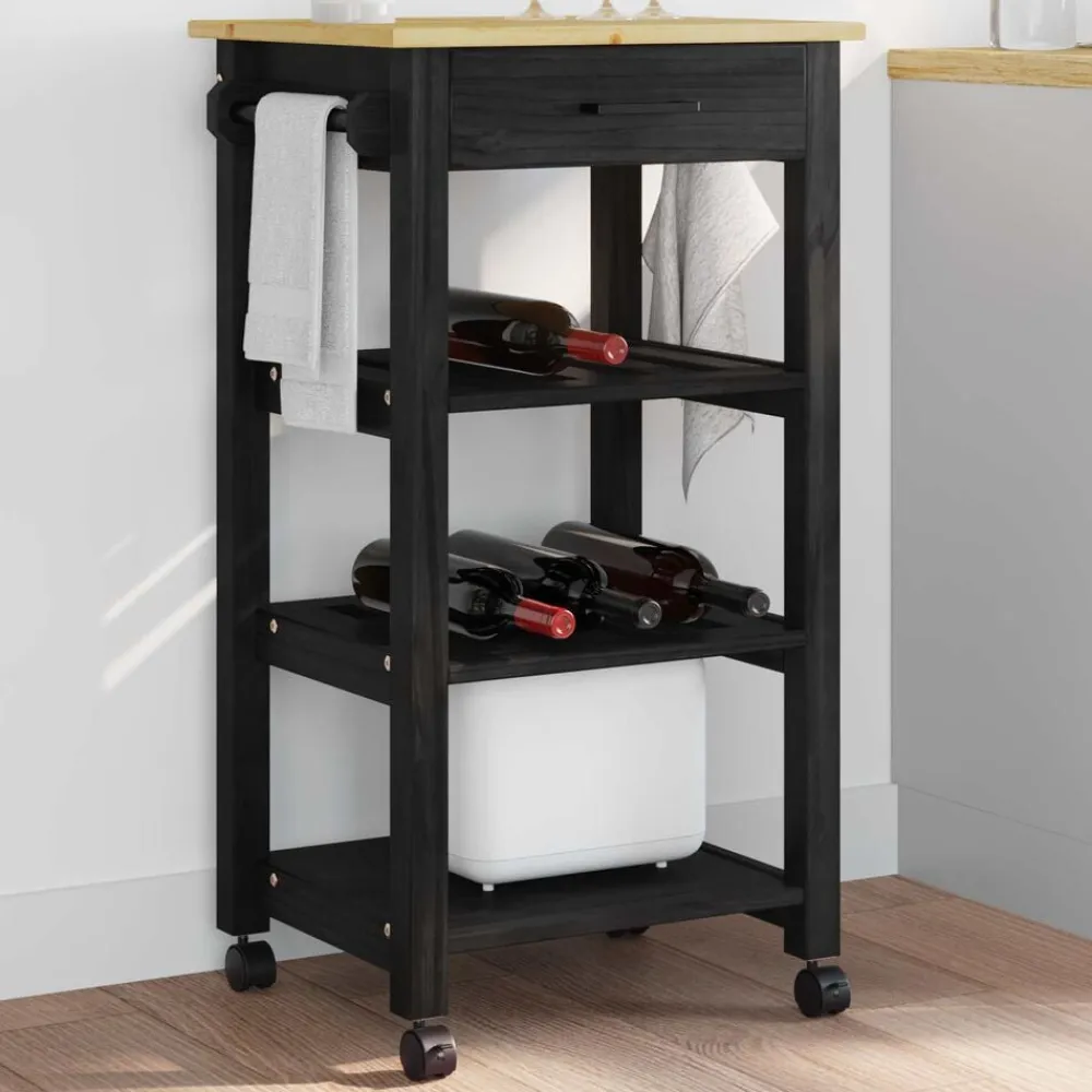 vidaXL Carro de Cocina MONZA 48 x 40 x 88,5 cm Negro Online