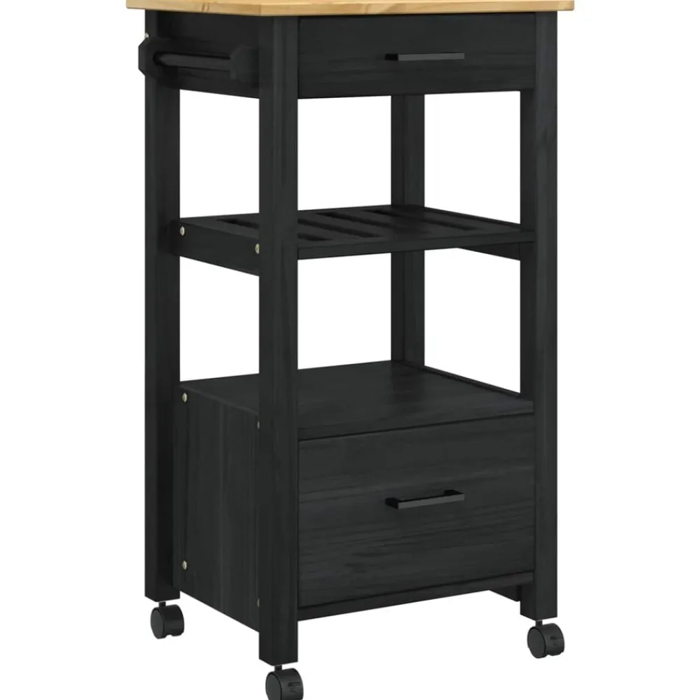 vidaXL Carro de Cocina MONZA 48 x 40 x 88,5 cm Negro Online