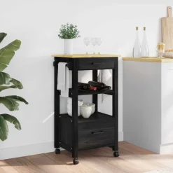 vidaXL Carro de Cocina MONZA 48 x 40 x 88,5 cm Negro Online