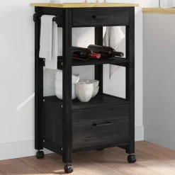 vidaXL Carro de Cocina MONZA 48 x 40 x 88,5 cm Negro Online