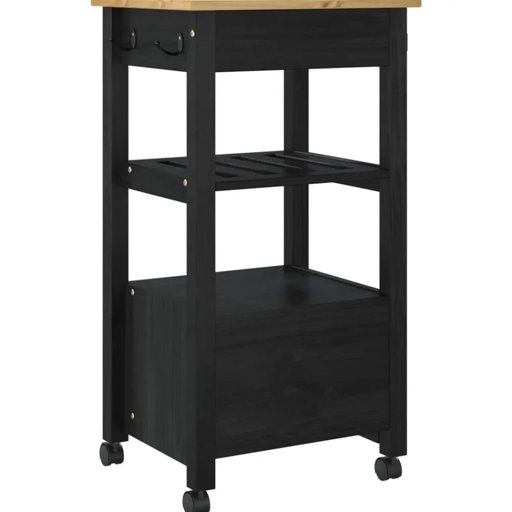 vidaXL Carro de Cocina MONZA 48 x 40 x 88,5 cm Negro Online