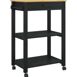 vidaXL Carro de Cocina MONZA 60 x 40 x 88,5 cm Negro Best