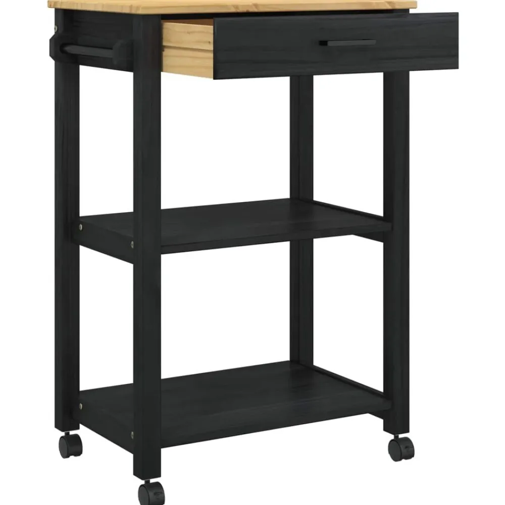 vidaXL Carro de Cocina MONZA 60 x 40 x 88,5 cm Negro Best