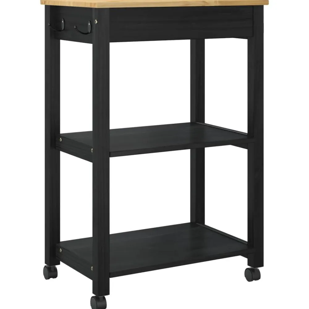 vidaXL Carro de Cocina MONZA 60 x 40 x 88,5 cm Negro Best