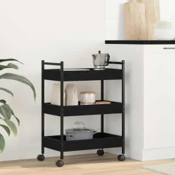 vidaXL Carro de Cocina 50 x 30 x 70 cm Roble negro Sale