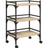 vidaXL Carros E Islas-Carro de Cocina Roble Sonoma 50 x 35 x 75,5 cm