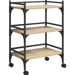 vidaXL Carros E Islas-Carro de Cocina Roble Sonoma 50 x 35 x 75,5 cm