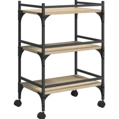 vidaXL Carros E Islas-Carro de Cocina Roble Sonoma 50 x 35 x 75,5 cm