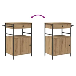 vidaXL Carros E Islas-Carro de Cocina Roble artesanal 56 x 43 x 89,5 cm