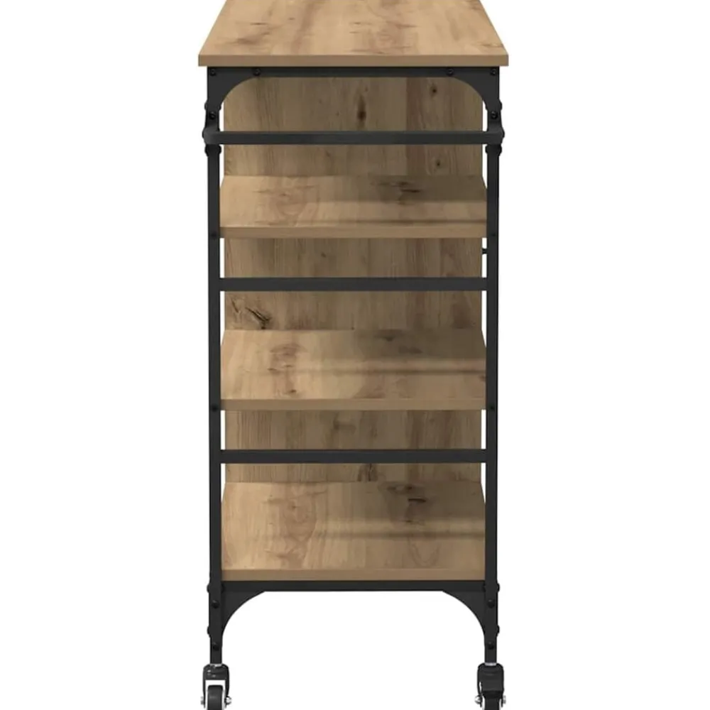 vidaXL Carro de Cocina Roble artesanal 87.5 x 39 x 84.5 cm Roble artisan Sale