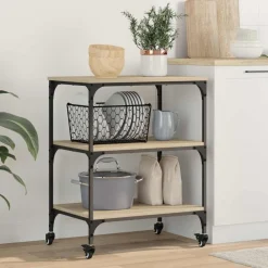 vidaXL Carros E Islas-Carro de Cocina Roble Sonoma 60 x 41 x 76 cm