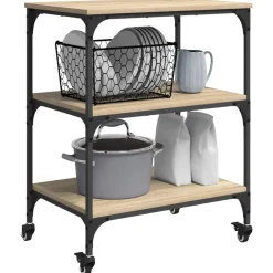 vidaXL Carros E Islas-Carro de Cocina Roble Sonoma 60 x 41 x 76 cm