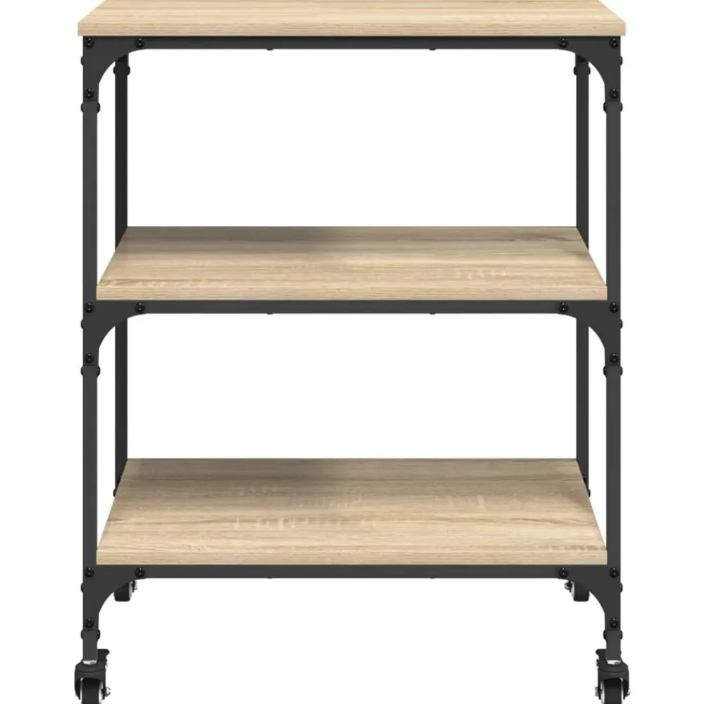 vidaXL Carros E Islas-Carro de Cocina Roble Sonoma 60 x 41 x 76 cm