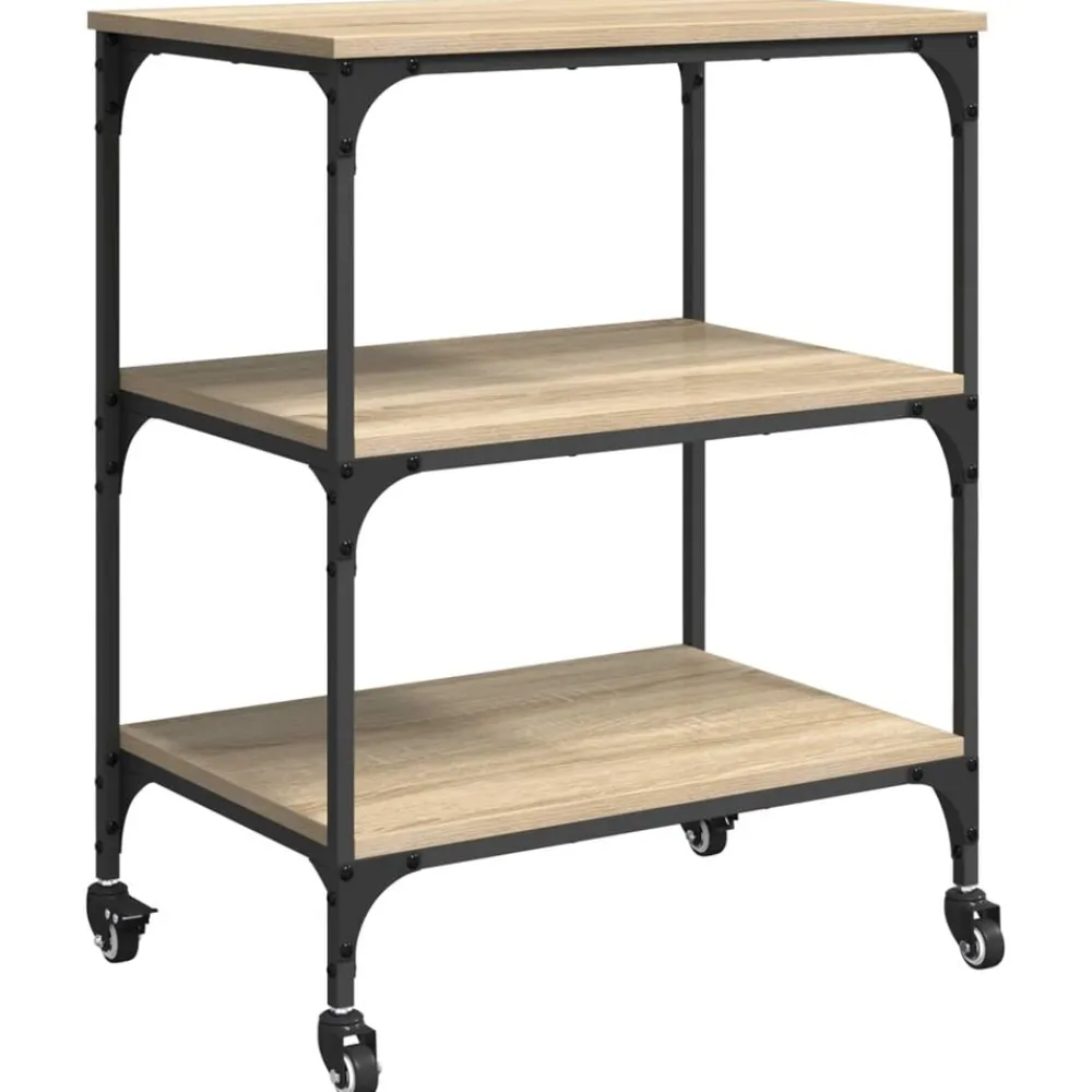 vidaXL Carros E Islas-Carro de Cocina Roble Sonoma 60 x 41 x 76 cm