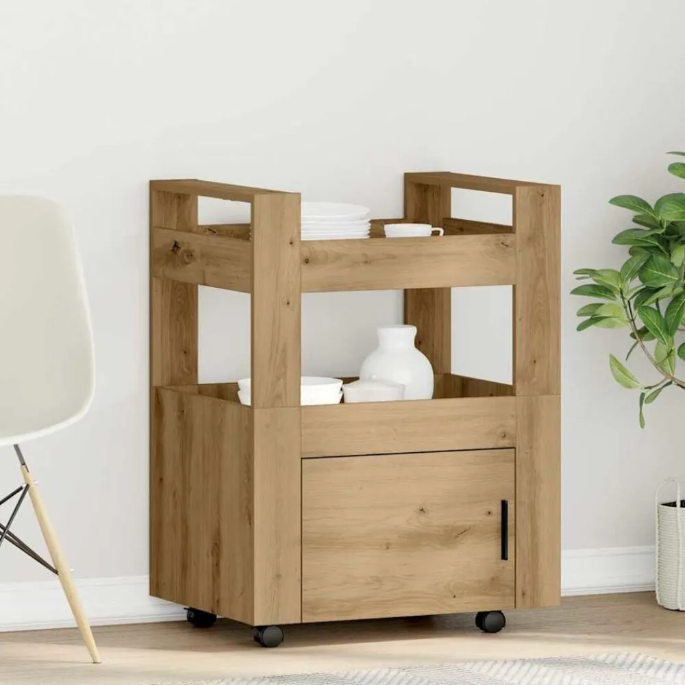 vidaXL Carro de Cocina 60 x 45 x 80 cm Roble artisan Discount