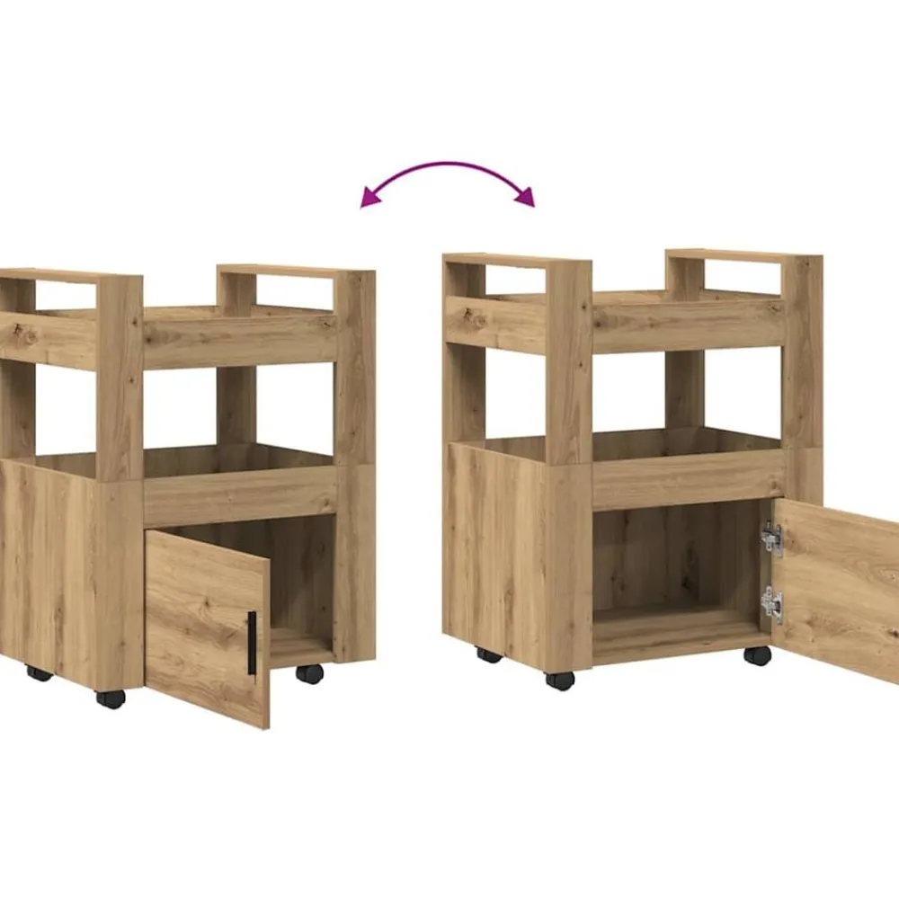 vidaXL Carro de Cocina 60 x 45 x 80 cm Roble artisan Discount