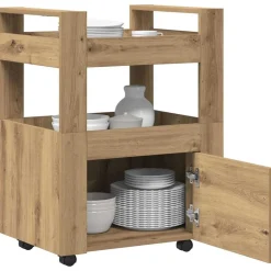 vidaXL Carro de Cocina 60 x 45 x 80 cm Roble artisan Discount