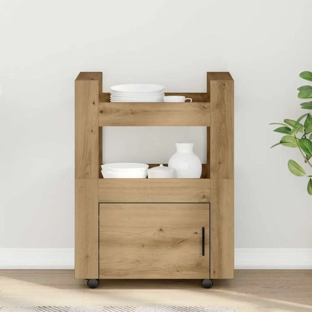 vidaXL Carro de Cocina 60 x 45 x 80 cm Roble artisan Discount