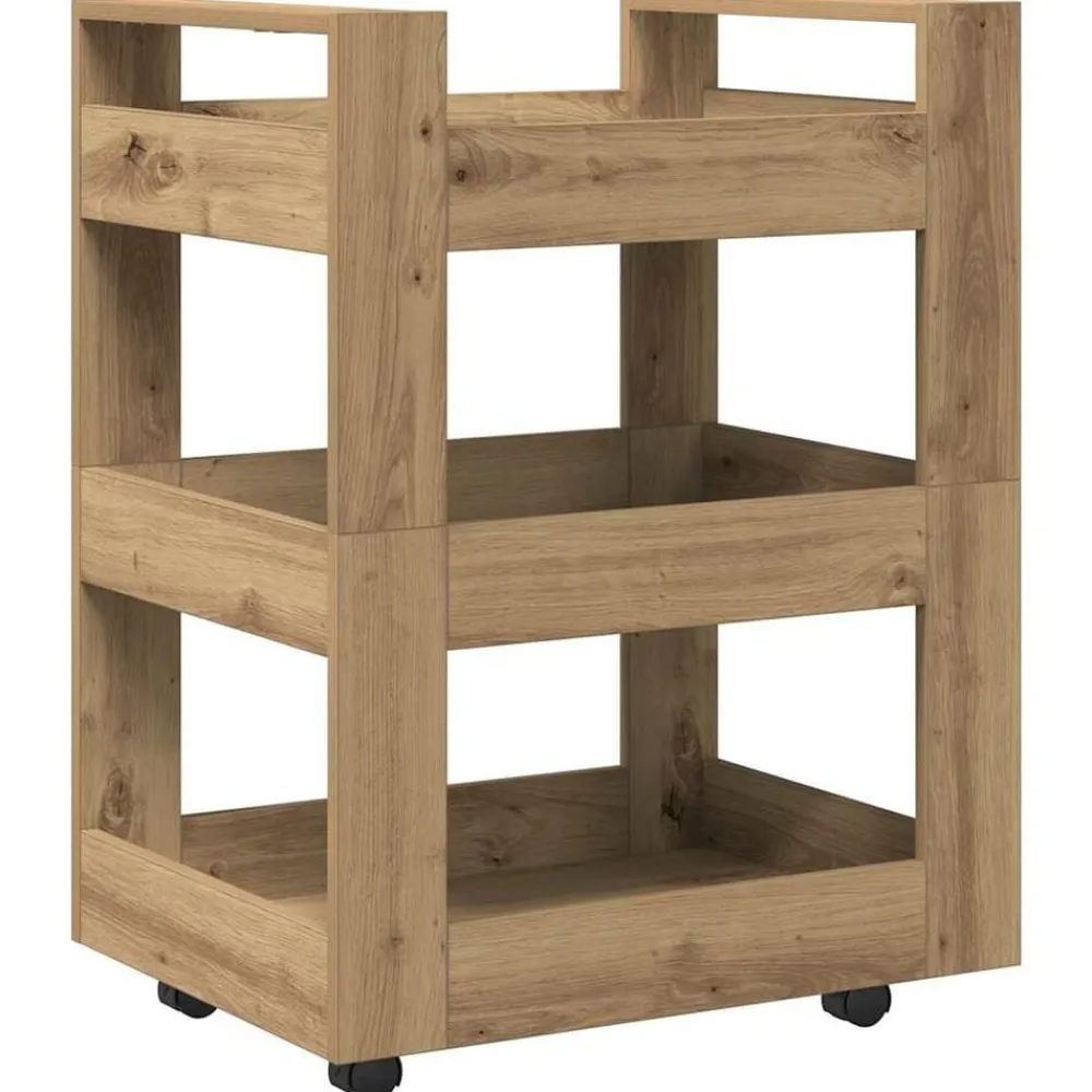 vidaXL Carros E Islas-Carro de Cocina Roble artesanal 60 x 45 x 80 cm