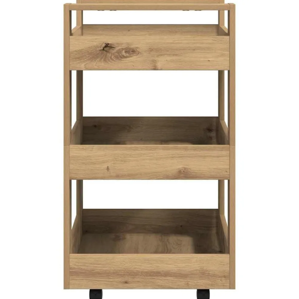vidaXL Carros E Islas-Carro de Cocina Roble artesanal 60 x 45 x 80 cm
