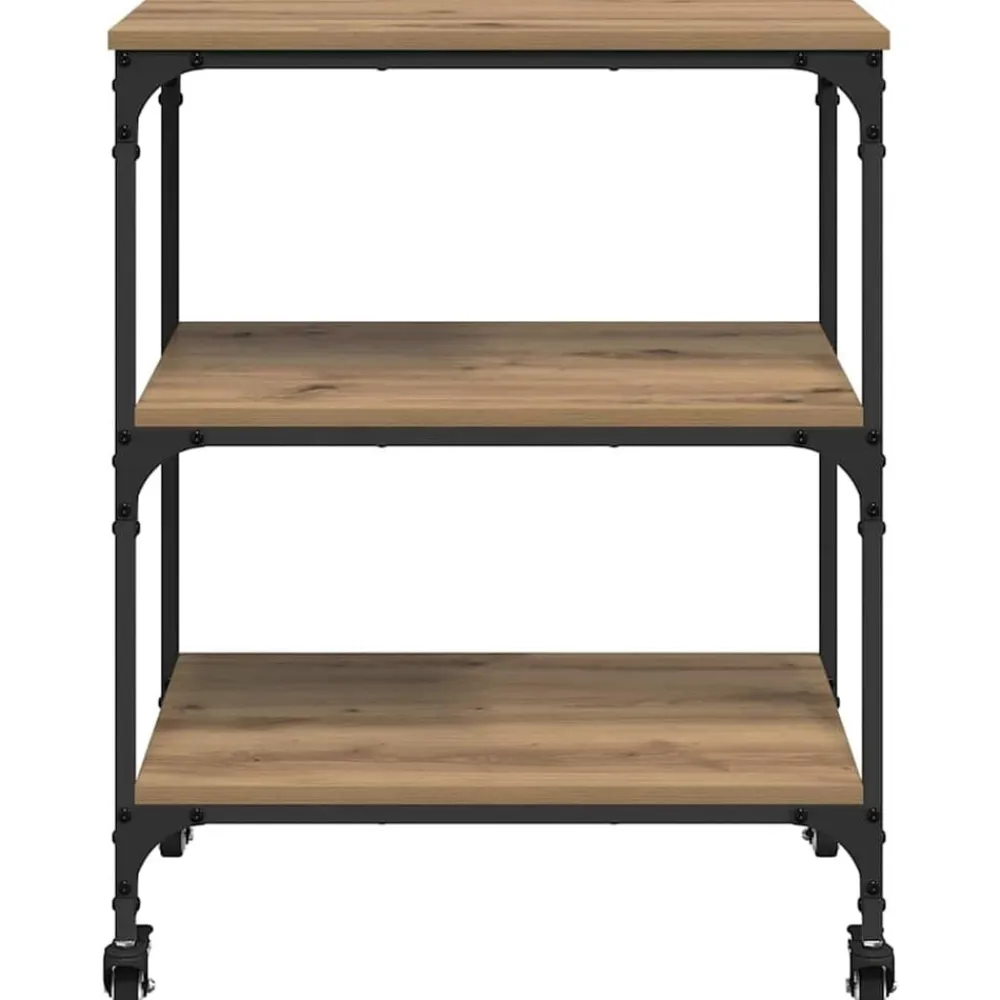 vidaXL Carro de Cocina Roble artesanal 60 x 41 x 76 cm Roble artisan Hot