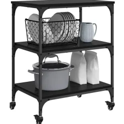 vidaXL Carro de Cocina 60 x 41 x 76 cm Roble negro Best