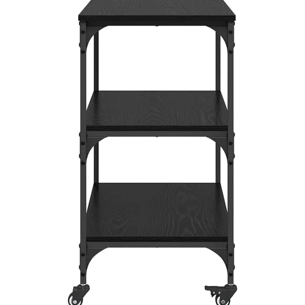 vidaXL Carro de Cocina 60 x 41 x 76 cm Roble negro Best