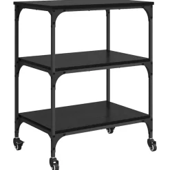 vidaXL Carro de Cocina 60 x 41 x 76 cm Roble negro Best