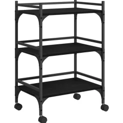vidaXL Carro de Cocina 50 x 35 x 75.5 cm Roble negro Sale
