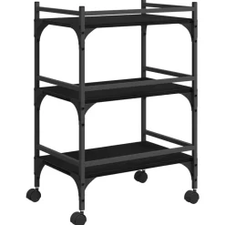 vidaXL Carro de Cocina 50 x 35 x 75.5 cm Roble negro Sale