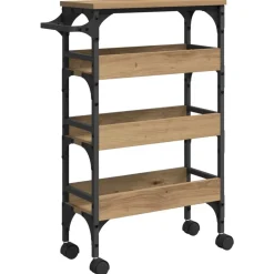 vidaXL Carro de Cocina Roble artesanal 53 x 20 x 76 cm Roble artisan Sale