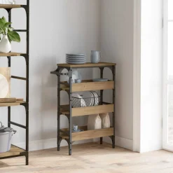 vidaXL Carro de Cocina Roble artesanal 53 x 20 x 76 cm Roble artisan Sale