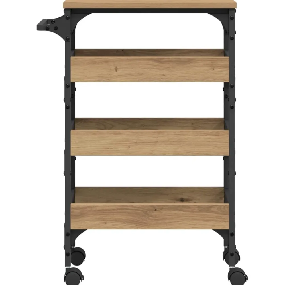 vidaXL Carro de Cocina Roble artesanal 53 x 20 x 76 cm Roble artisan Sale