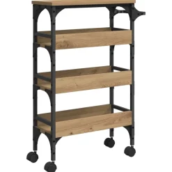 vidaXL Carro de Cocina Roble artesanal 53 x 20 x 76 cm Roble artisan Sale