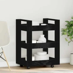 vidaXL Carro de Cocina 60 x 45 x 80 cm Roble negro New