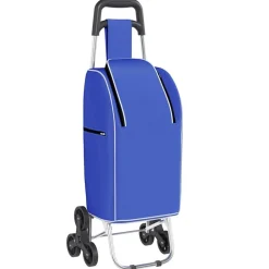 vidaXL Carro de compras 39.5 x 33 x 93 cm Tela Oxford Azul Clearance