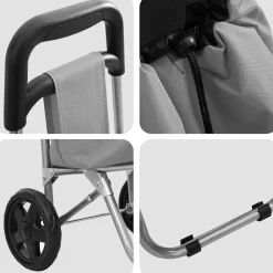 vidaXL Carro de compras 35 x 28 x 92 cm Tela Oxford Gris New
