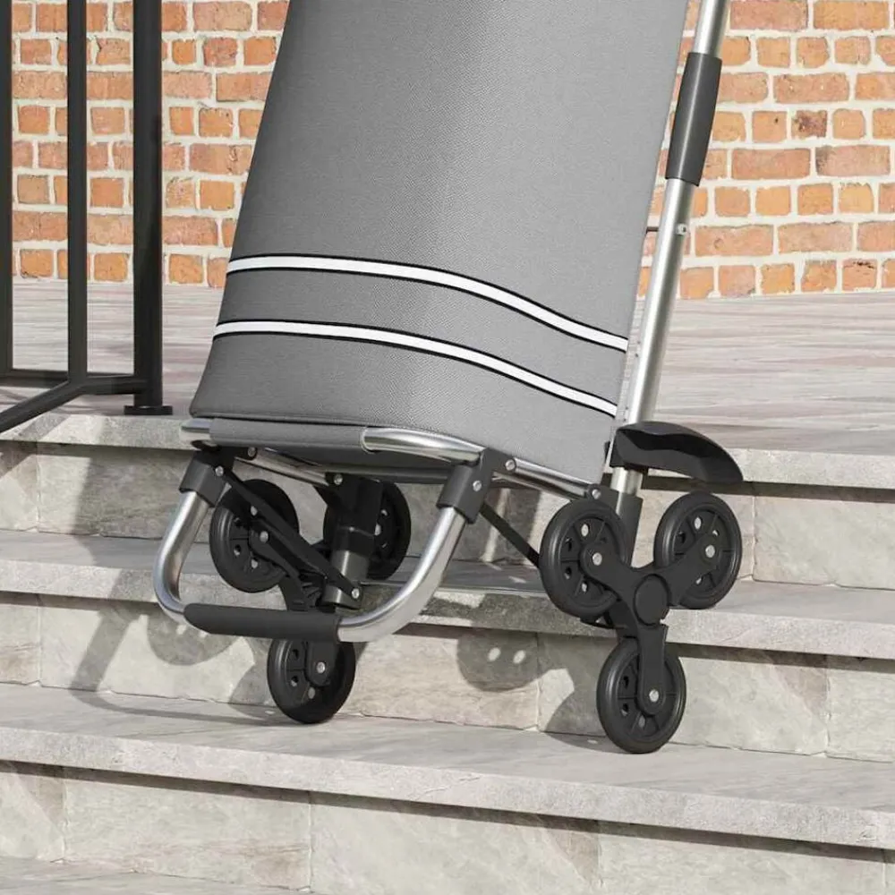 vidaXL Carro de compras 47 x 39 x 100,5 cm Tela Oxford Gris Hot