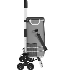 vidaXL Carro de compras 47 x 39 x 100,5 cm Tela Oxford Gris Hot