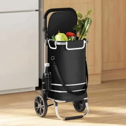 vidaXL Maletas Y Bolsos De Viaje-Carro de compras 36,5 x 46,5 x 100,5 cm Tela Oxford