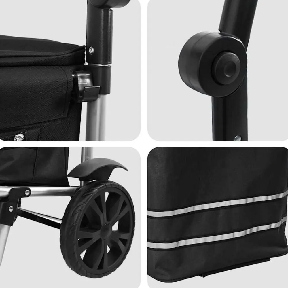 vidaXL Maletas Y Bolsos De Viaje-Carro de compras 36,5 x 46,5 x 100,5 cm Tela Oxford