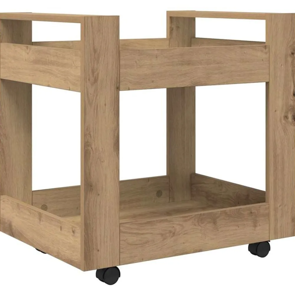 vidaXL Carro de Escritorio Roble artesanal 60 x 45 x 60 cm Roble artisan Discount