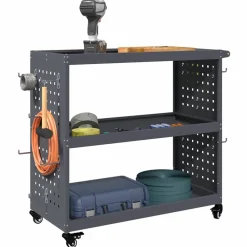 vidaXL Carro de herramientas con estante 75 x 35 x 73 cm Antracita Outlet