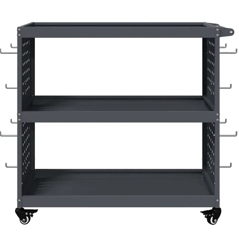 vidaXL Carro de herramientas con estante 75 x 35 x 73 cm Antracita Outlet