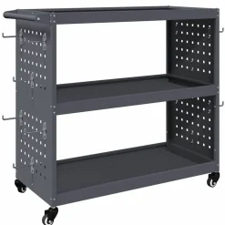 vidaXL Carro de herramientas con estante 75 x 35 x 73 cm Antracita Outlet