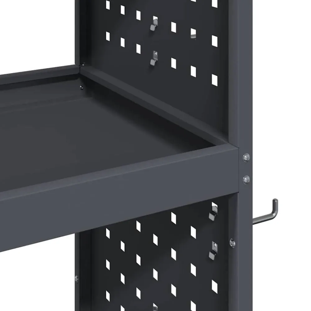 vidaXL Carro de herramientas con estante 75 x 35 x 73 cm Antracita Outlet