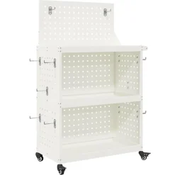 vidaXL Carro de herramientas 65 x 35 x 111 cm Acero laminado en frío White
