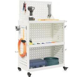 vidaXL Carro de herramientas 65 x 35 x 111 cm Acero laminado en frío White