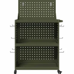 vidaXL Carro de herramientas con estante 65 x 35 x 111 cm Verde oliva Clearance