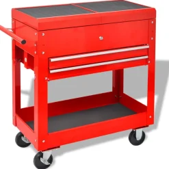 vidaXL Herramientas-Carro de herramientas Rojo 70.5 x 37 x 71 cm Acero